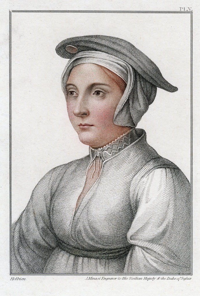 Detail of Portrait of a woman by J Minasi