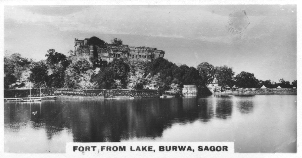 Detail of Fort from the lake, Burwa, Sagor, India by Anonymous