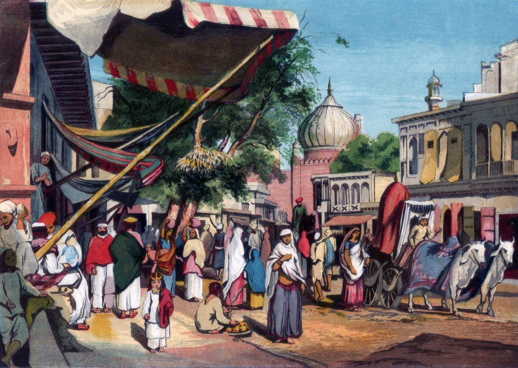 Detail of A street at the back of Jami Masjid, Delhi, India by William Carpenter