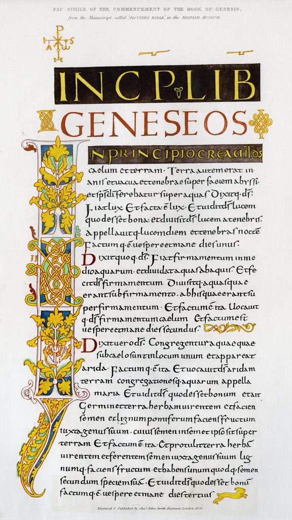 Detail of Facsimile of the commencement of the Book of Genesis by Anonymous