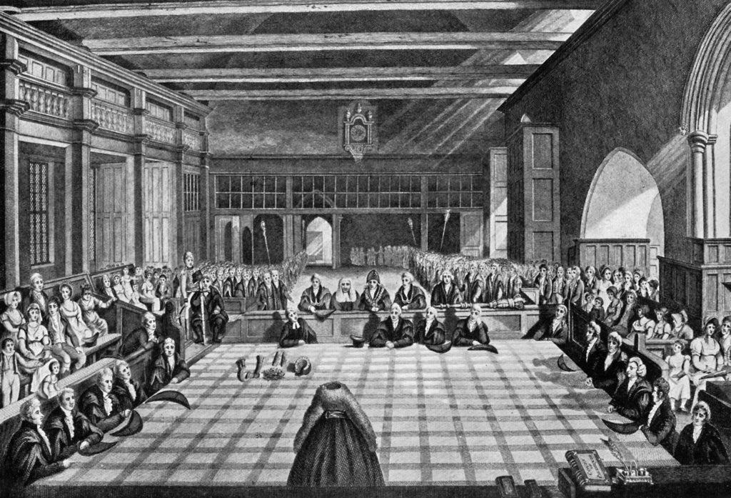 Detail of Presentation of sheriffs at Westminster, London by Anonymous
