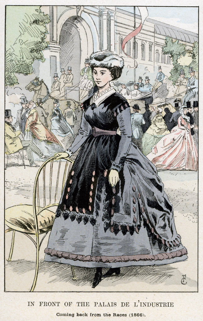 Detail of In Front of the Palais de l'Industrie - Coming Back from the Races by Anonymous