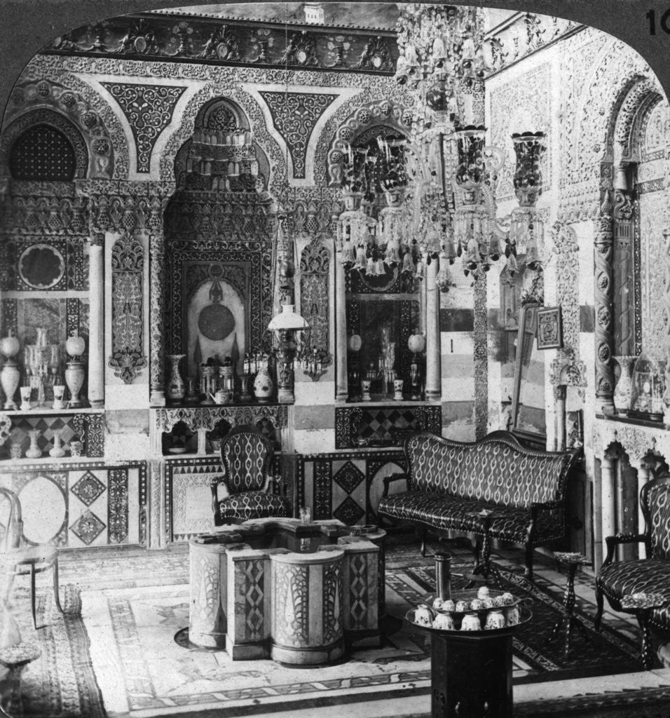Detail of The reception room of a Pasha, Damascus, Syria by Underwood & Underwood