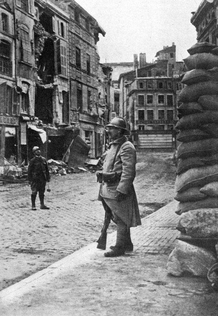 Detail of Garrison of French soldiers and firemen, Verdun, France, First World War by Anonymous