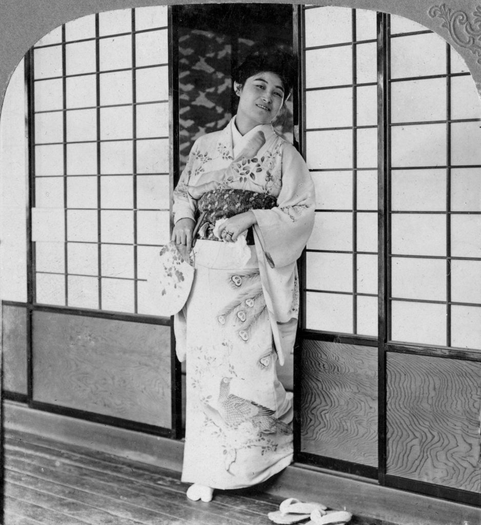 Detail of A tea house girl by Erdmann & Schanz