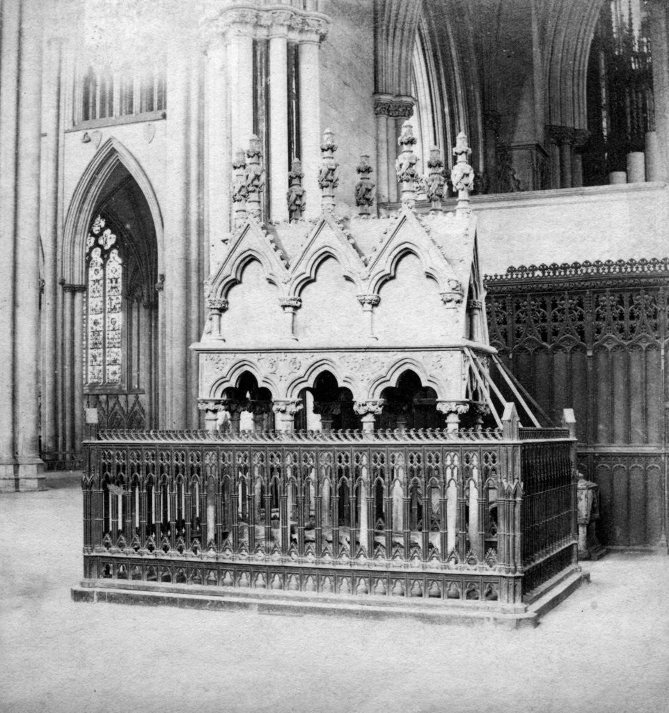 Detail of Monument of Walter de Grey, York Minster, York, North Yorkshire by George Washington Wilson