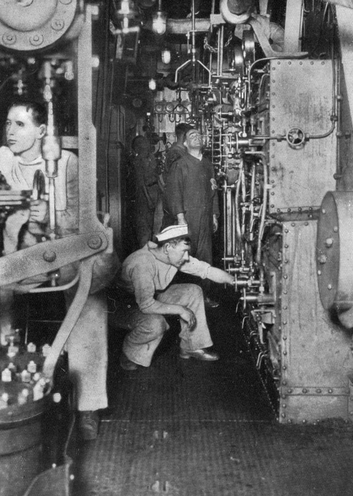 Detail of A warship's boiler room, First World War by Anonymous