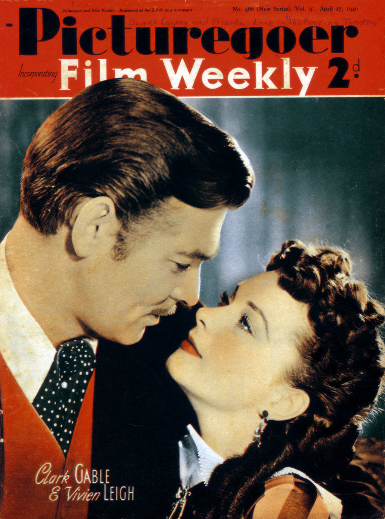 Detail of Clark Gable (1901-1960) and Vivien Leigh (1913-1967), actors by Anonymous