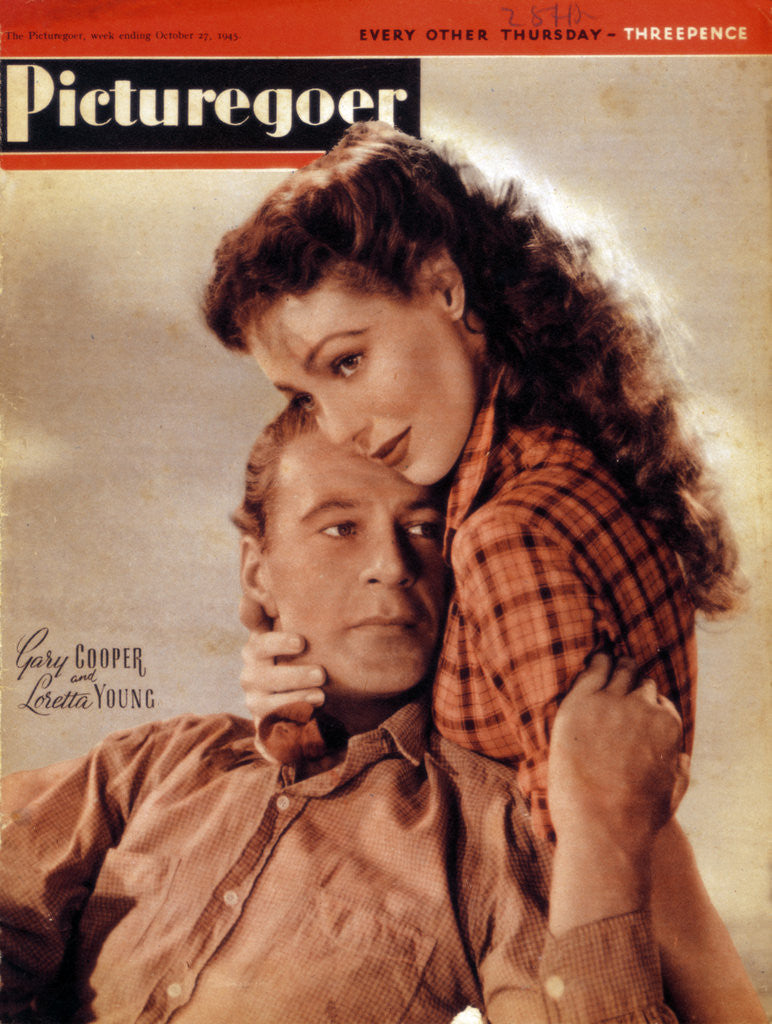 Detail of Gary Cooper (1901-1961) and Loretta Young (1913-2000), American actors by Anonymous