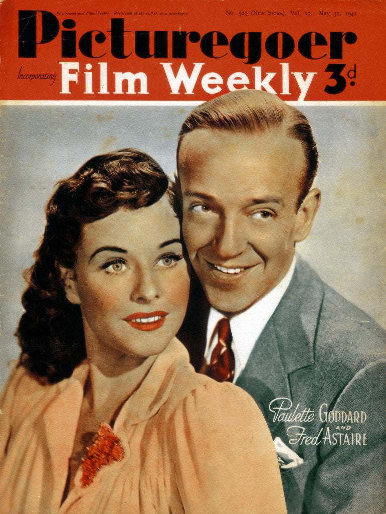 Detail of Fred Astaire (1899-1987) and Paulette Goddard (1910-1990), actors by Anonymous