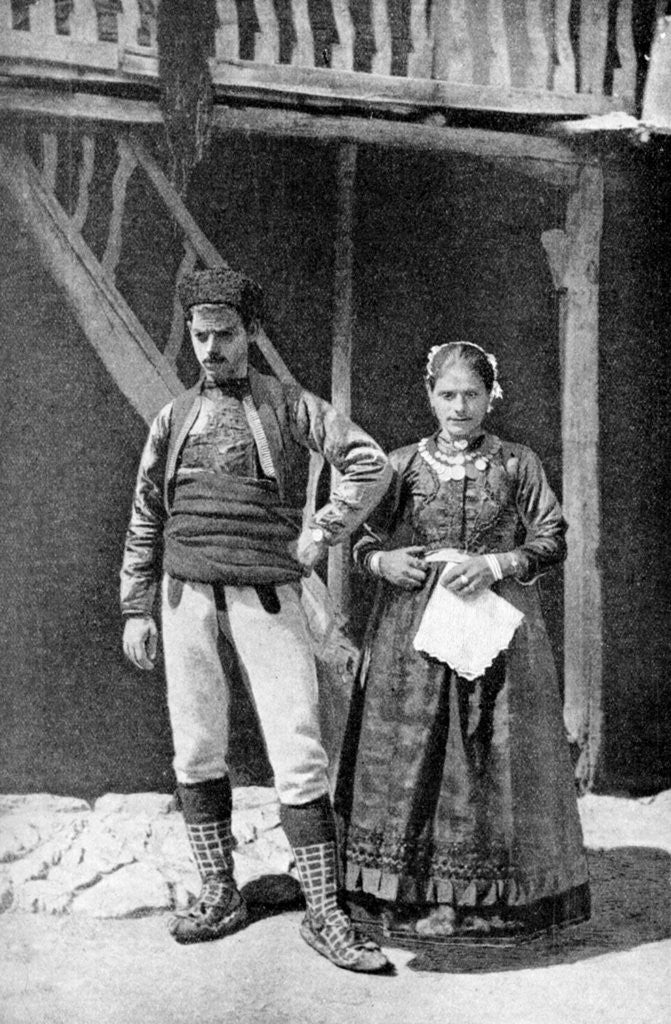 Detail of A young married couple, Macedonia by HB Crook