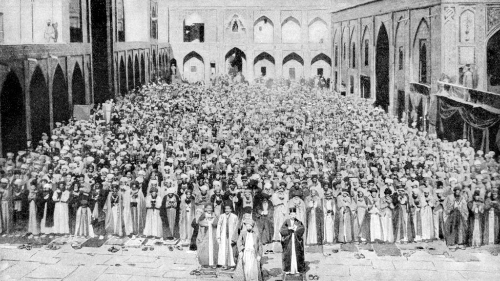 Detail of A congregation faces the holy Kaaba in Mecca's mosque, Saudi Arabia by Anonymous