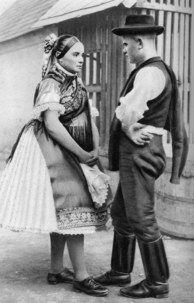 Detail of A young Slovak couple, Hungary by AW Cutler