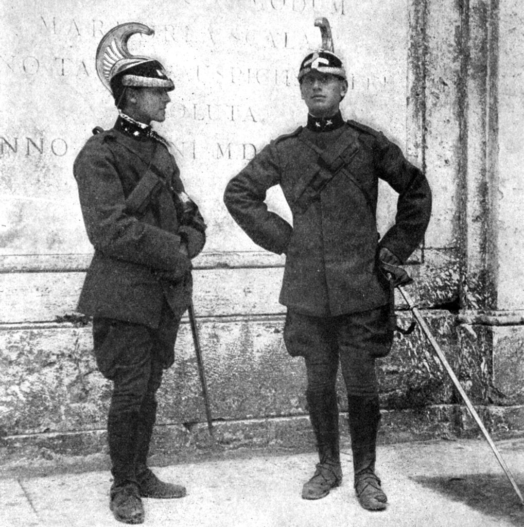 Detail of Two Italian dragoons by Donald McLeish