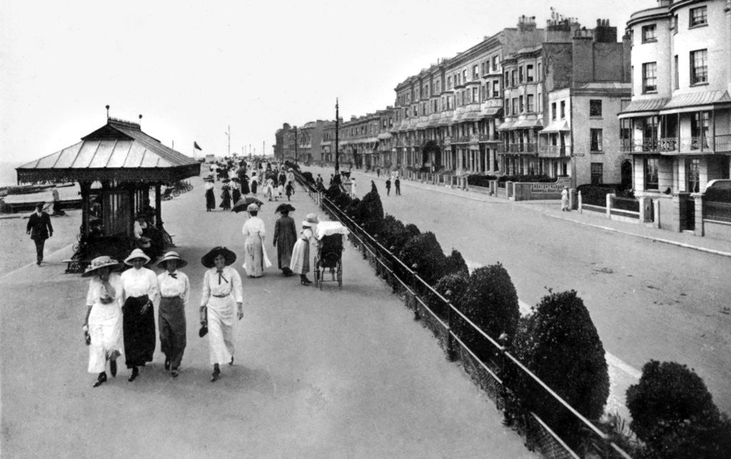 Detail of The promenade, West Worthing, West Sussex by Valentine & Sons