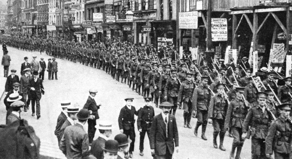 Detail of The Citizen Army of Territorials, Strand, London, First World War by Anonymous