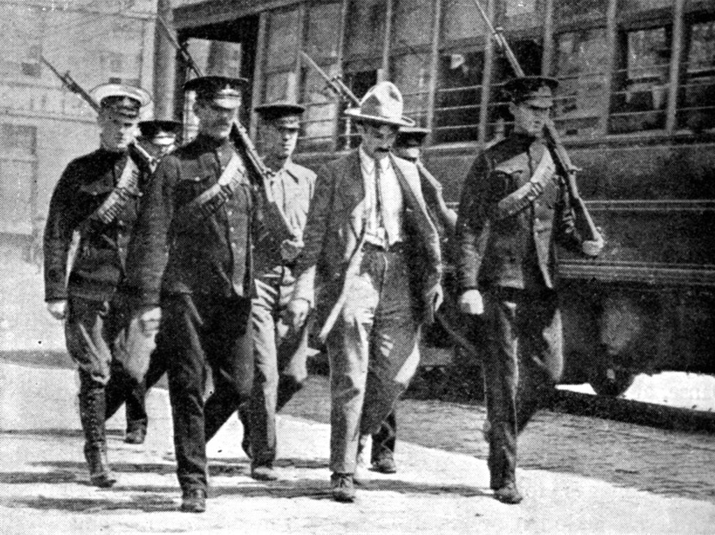 Detail of German spy escorted to military prison by the Canadian authorities, First World War by Anonymous
