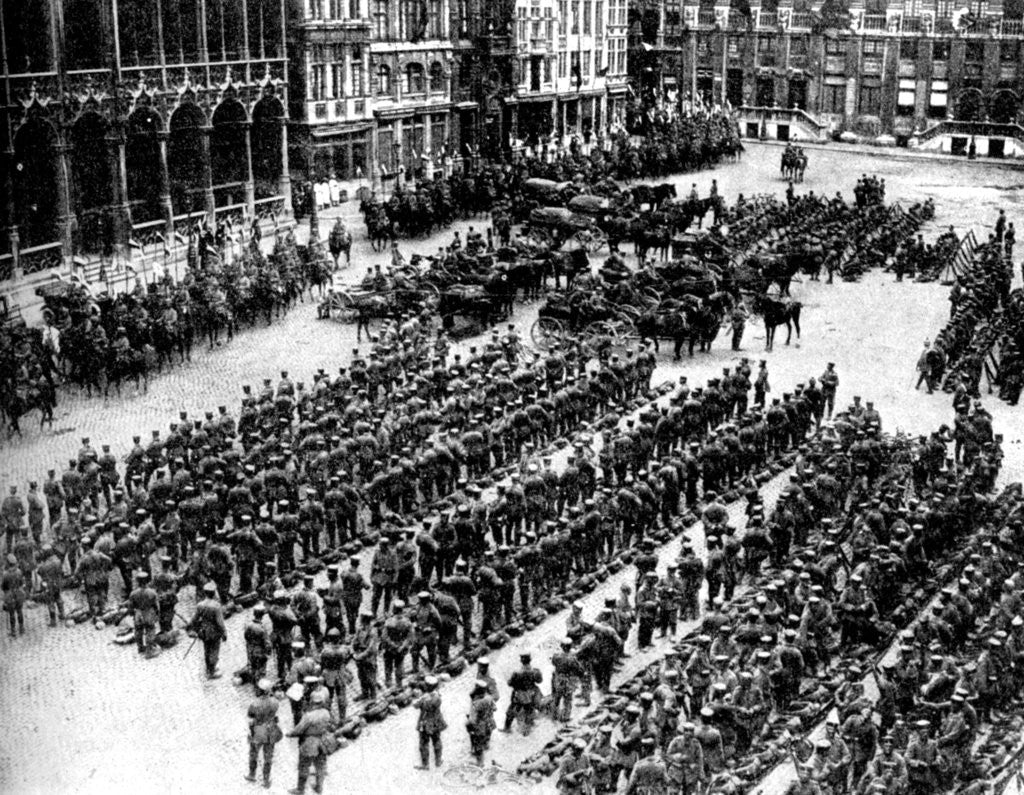 Detail of The German army in Brussels, First World War by Anonymous