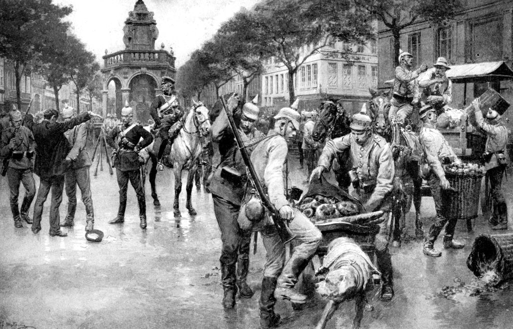 Detail of German troops occupying the city of Liege in Belgium, First World War by Anonymous