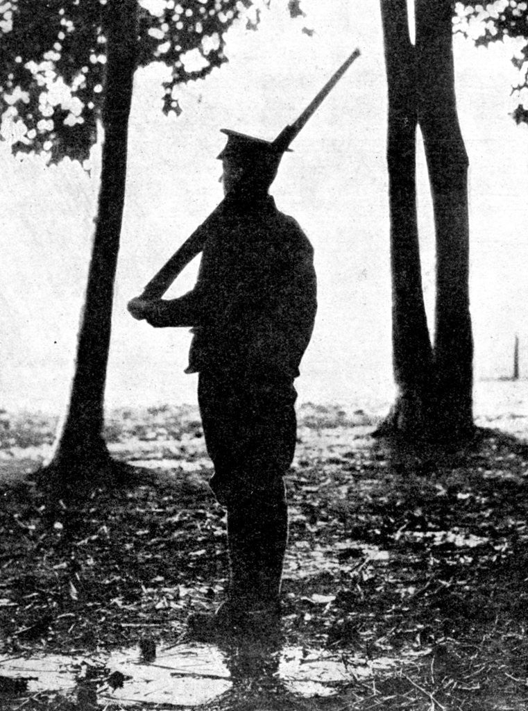 Detail of 'Grey dawn on the battlefield, British cavalry, Belgian frontier', First World War by Anonymous