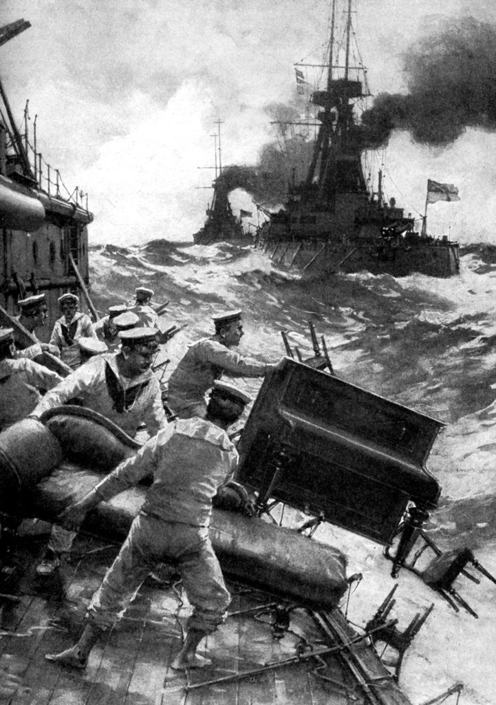 Detail of British sailors throwing overboard luxuries, North Sea, First World War by Anonymous