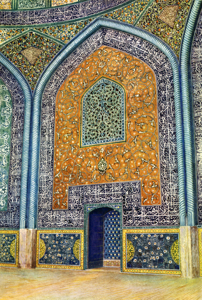 Detail of Wall panel in the mosque of Sheikh Lutfullah, Isfahan, Iran by Harold E Hare