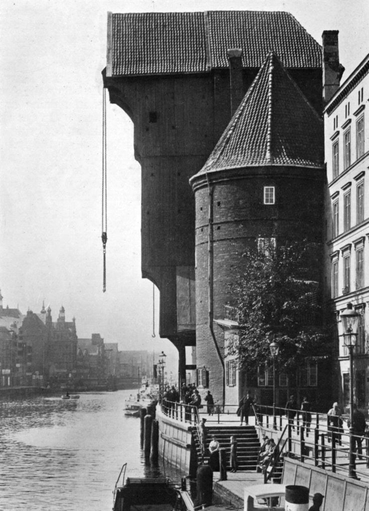 Detail of The old Krantor (Crane Gate) on the river Mottlau, Gdansk, Poland by Anonymous