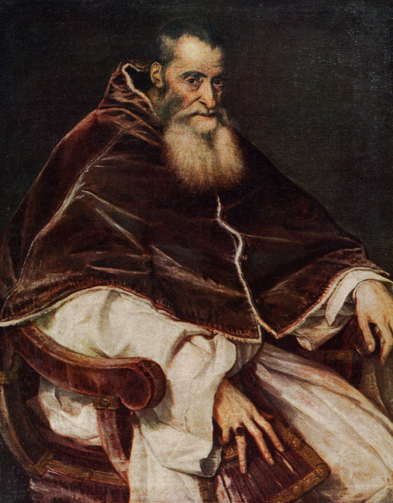 Detail of Pope Paul III by Titian