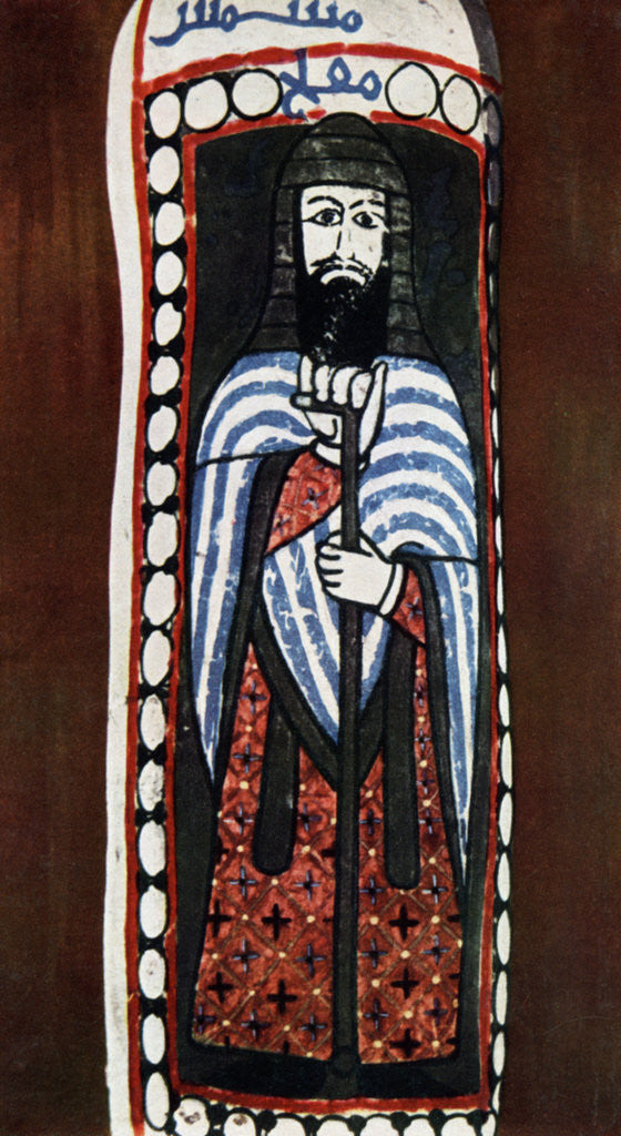 Detail of Painted figure of a Christian priest at Jausaq, Samarra, Iraq by Anonymous