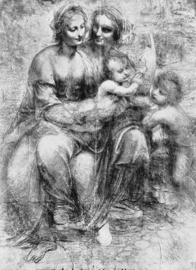 Detail of Cartoon of St Anne with Madonna and Child and St John by Leonardo Da Vinci