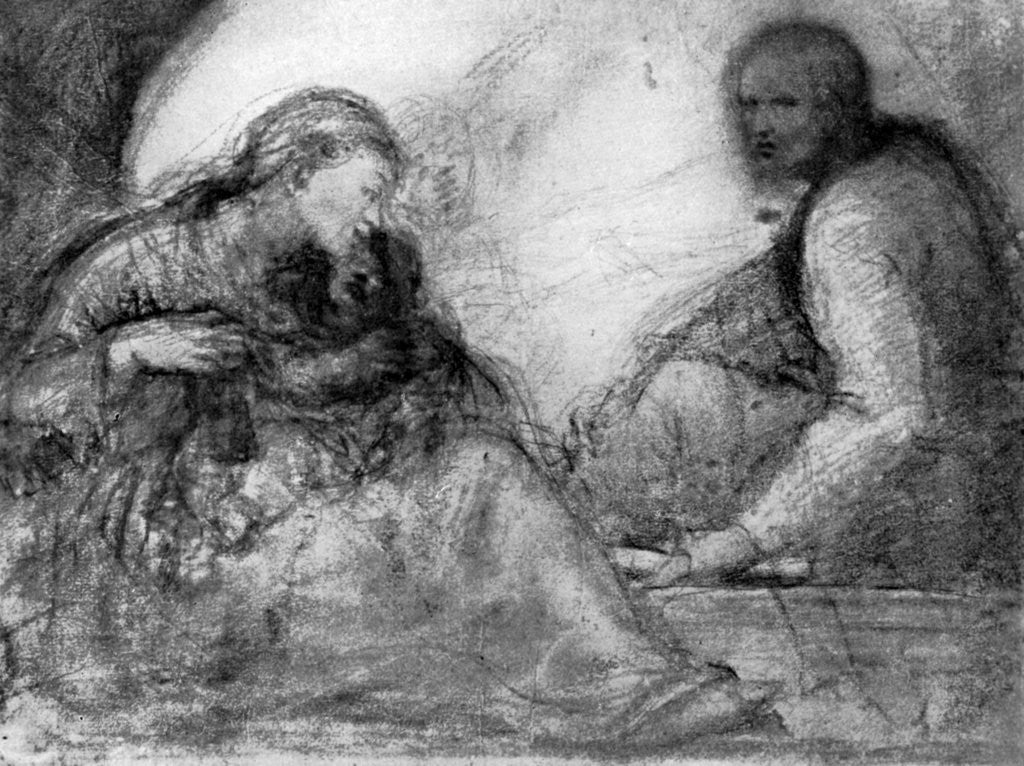 Detail of The Madonna and Child and St Joseph by Correggio