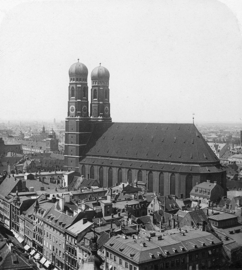 Detail of The Frauenkirche, Munich, Germany by Wurthle & Sons