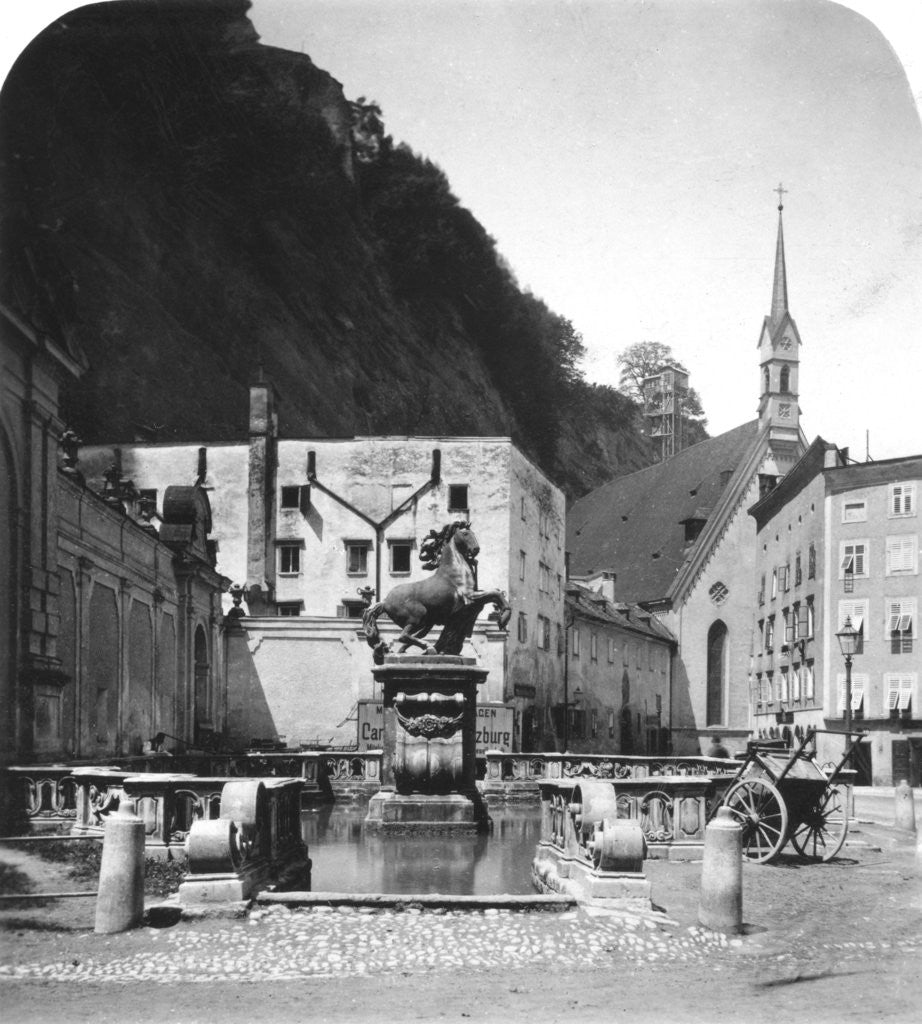 Detail of The Pferdeschwemme (horse well), Salzburg, Austria by Wurthle & Sons