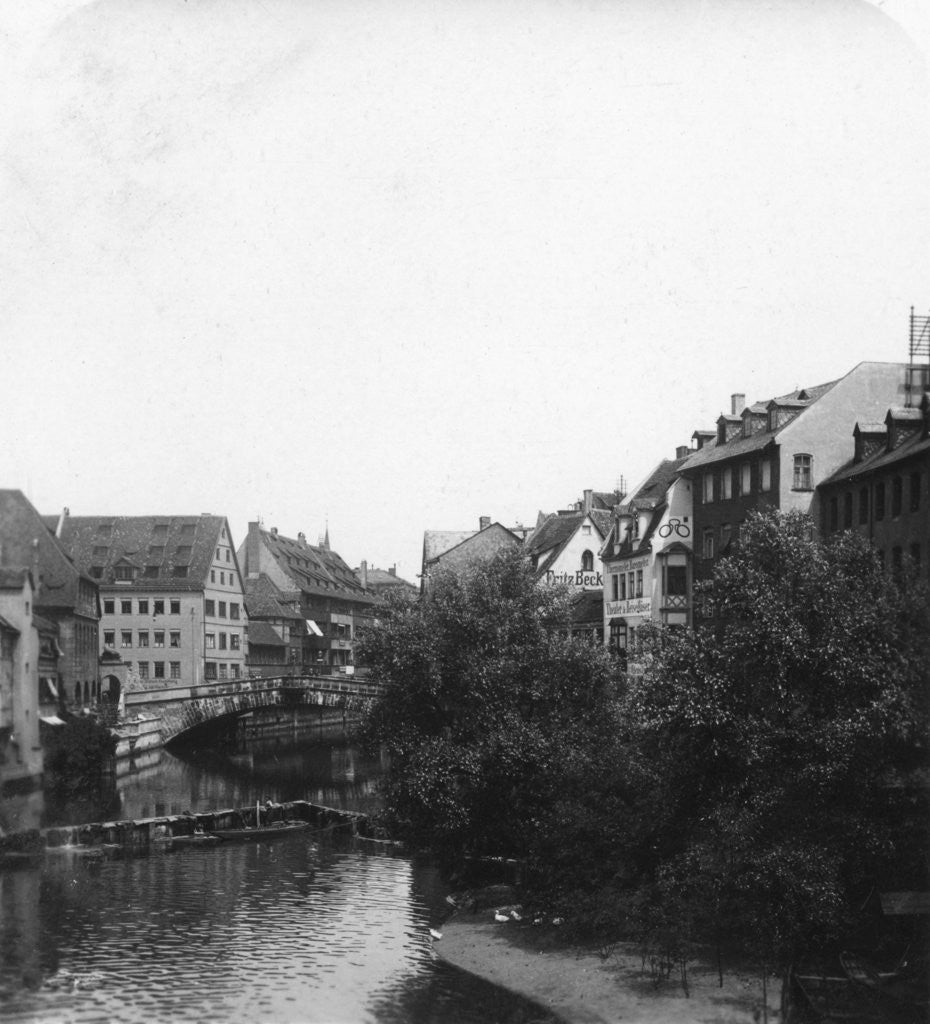 Detail of The Fleischbrucke (Meat Bridge), Nuremberg, Germany by Wurthle & Sons