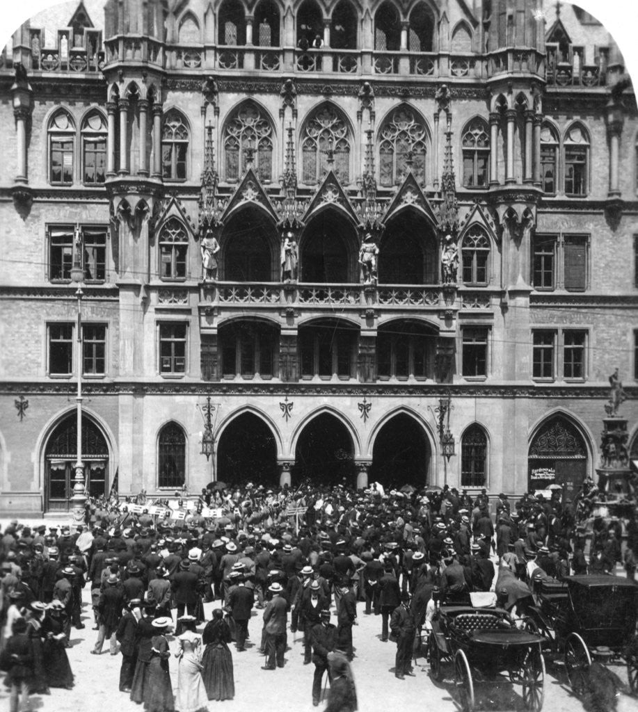 Detail of An outdoor concert at the Town Hall, Munich, Germany by Wurthle & Sons