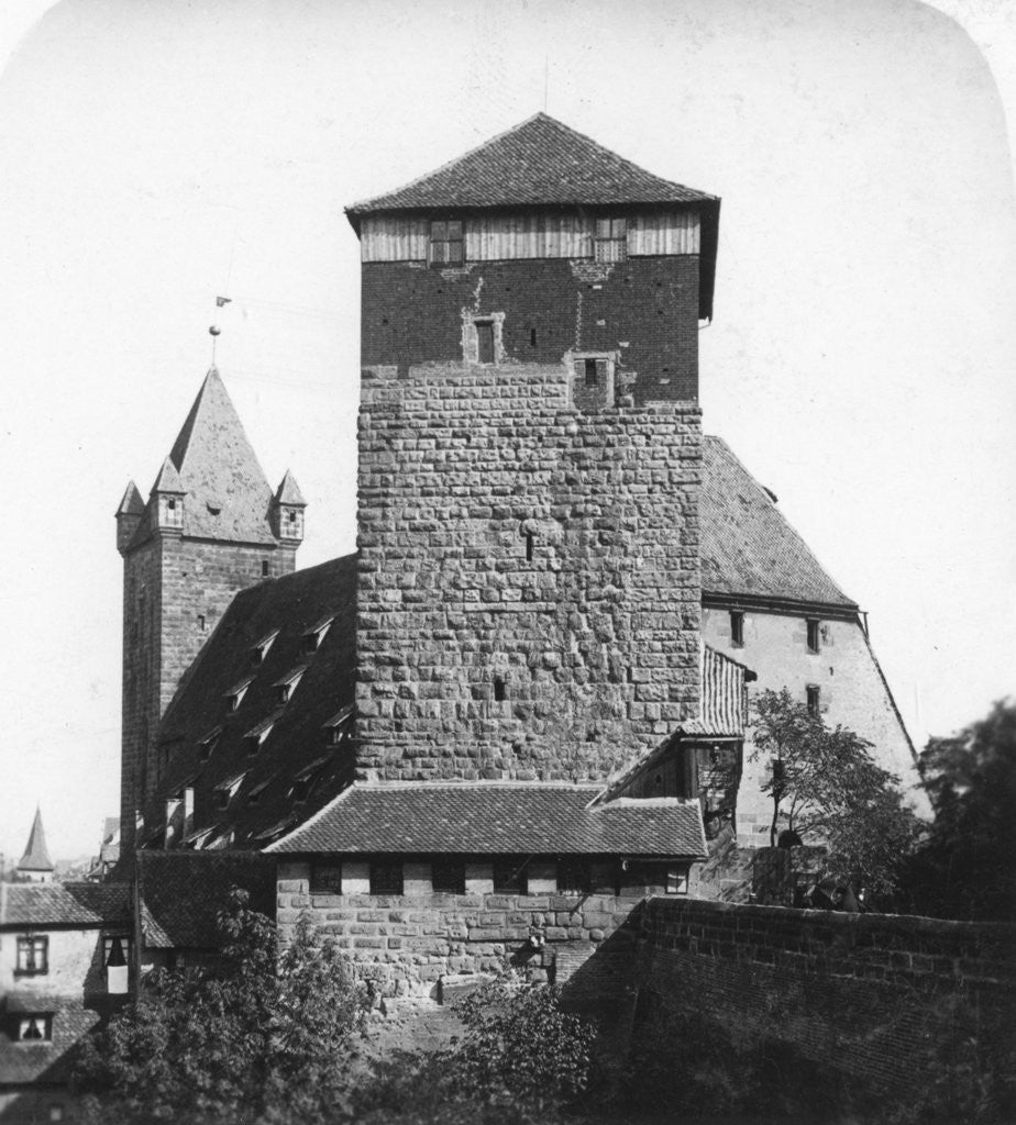 Detail of The Quintagonal tower (Funfeckiger Thurm), Kaiserstallung, Nuremberg, Germany by Wurthle & Sons