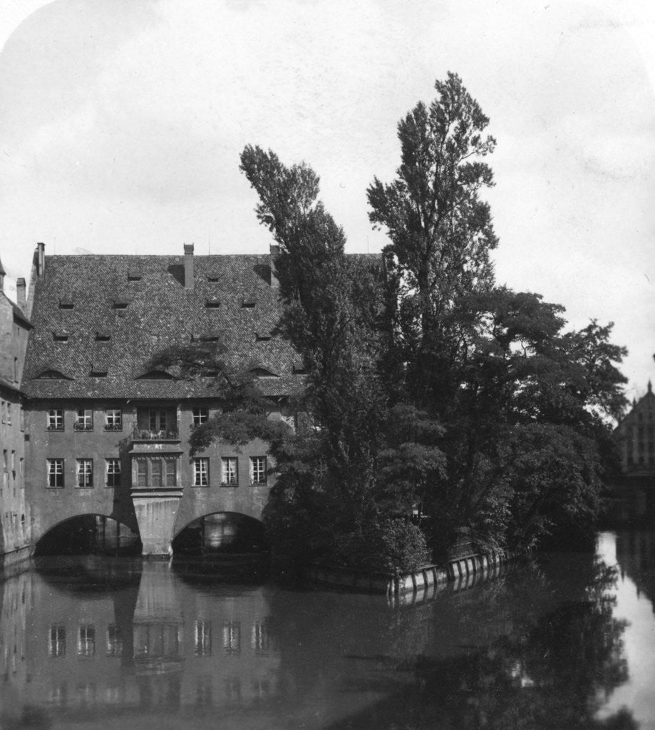 Detail of Holy Spirit Hospital, Nuremberg, Bavaria, Germany by Wurthle & Sons