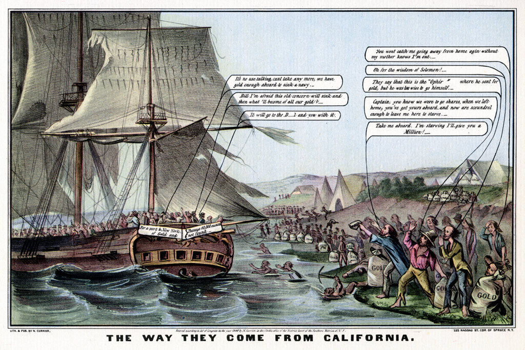 Detail of The Way They Come From California by Nathaniel Currier