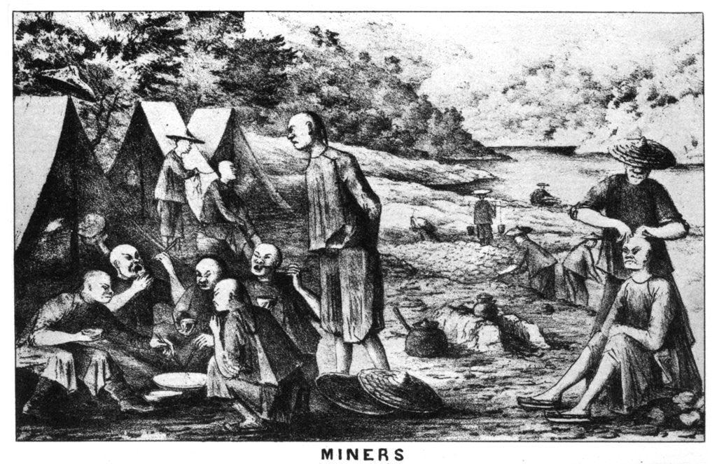 Detail of Californian gold miners by Britton & Rey
