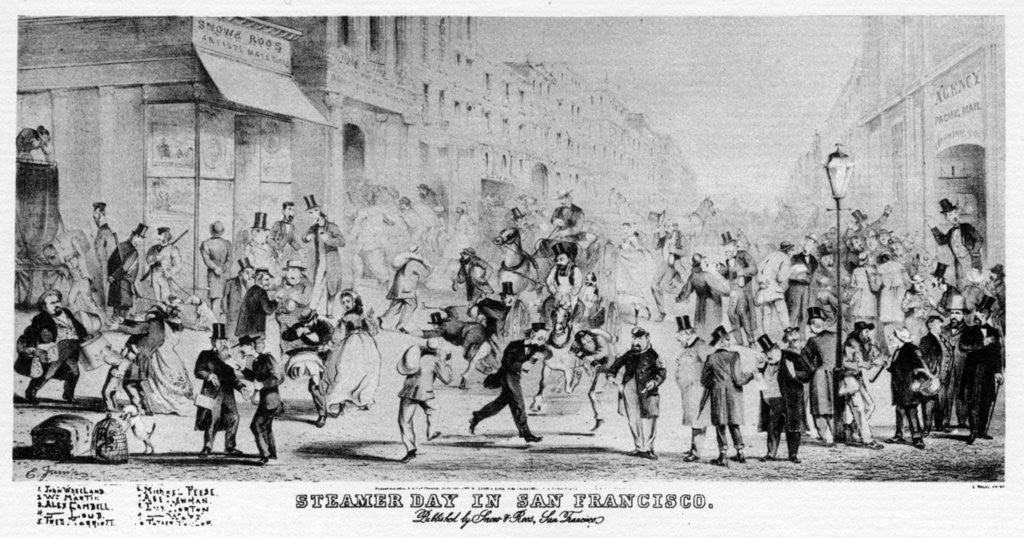 Detail of Steamer Day in San Francisco, California by Anonymous