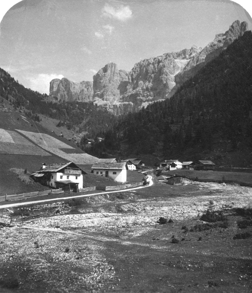 Detail of A valley in Wolkenstein, Tyrol by Wurthle & Sons