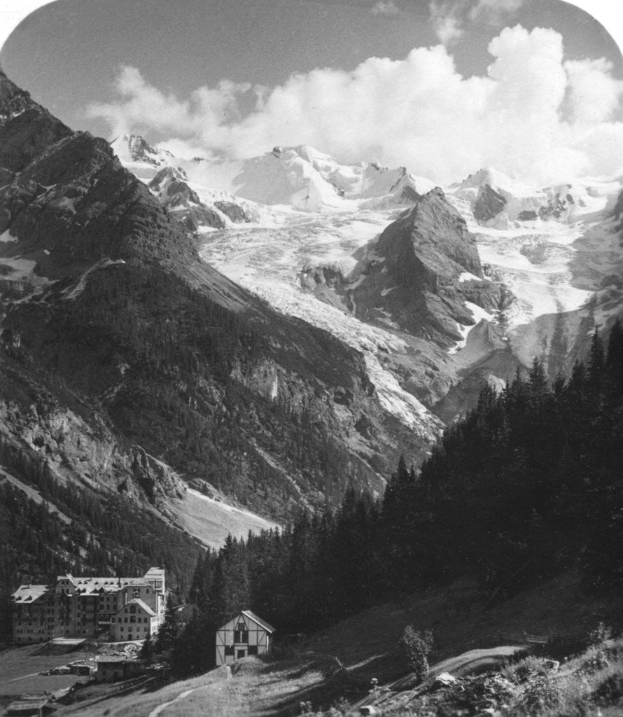 Detail of A hotel in Trafoi, Italy by Wurthle & Sons