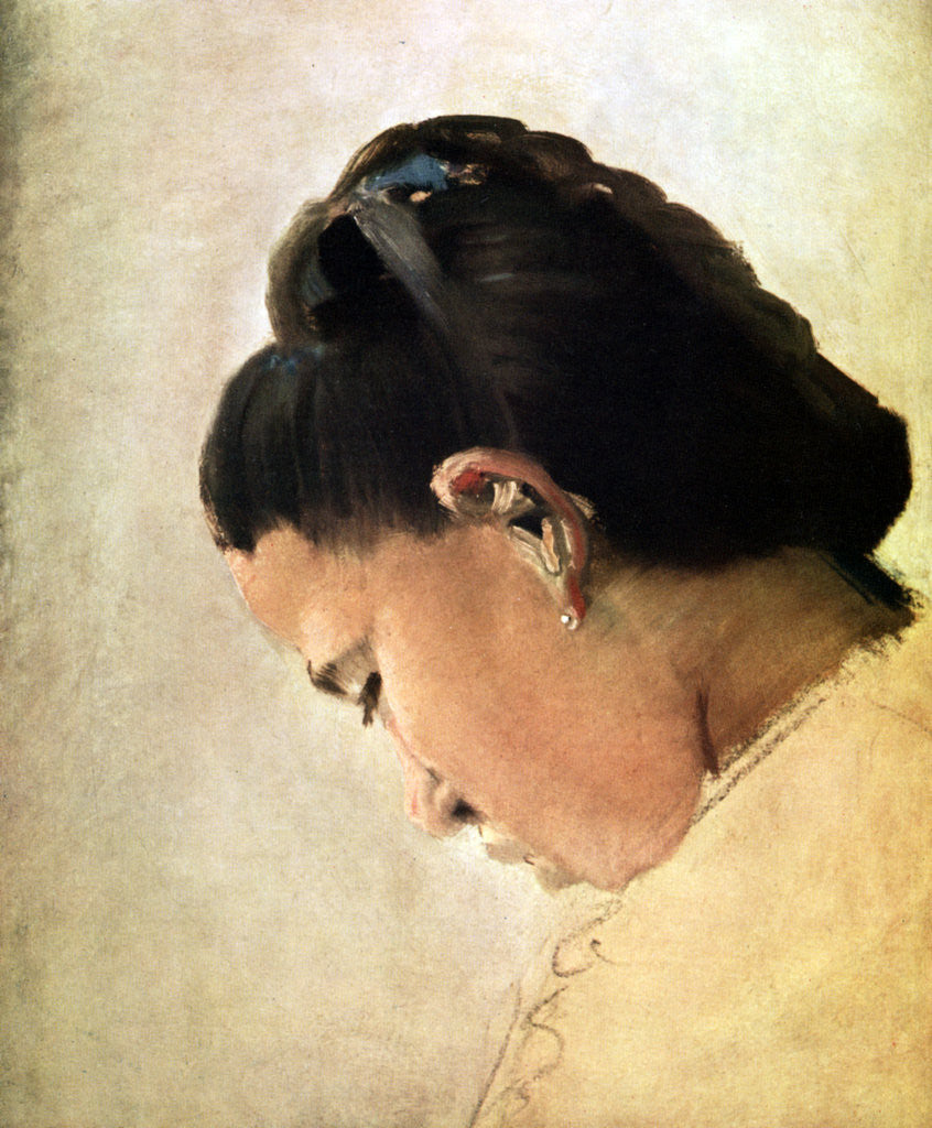 Detail of Tete de Jeune Fille by Georges-Pierre Seurat