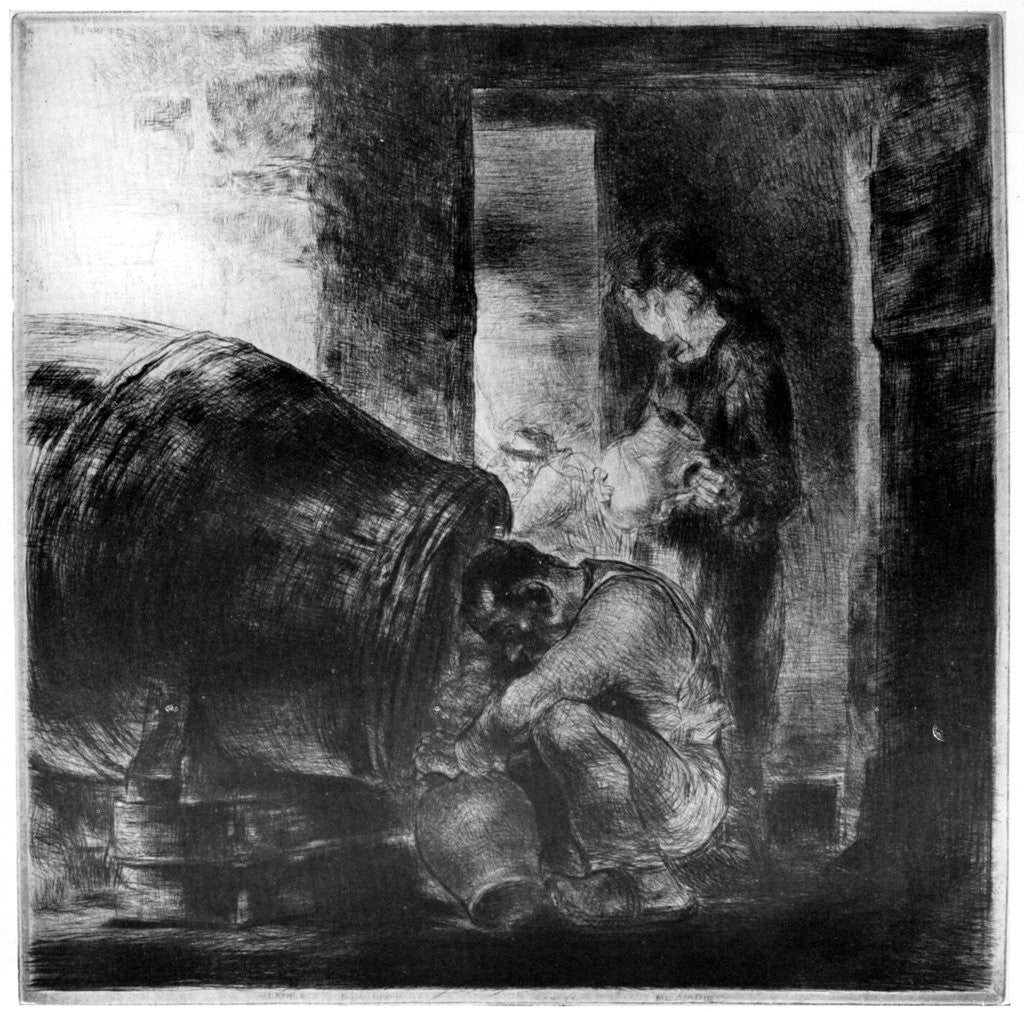 Detail of The Cider Barrel by Edmund Blampied