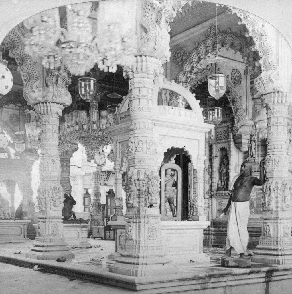 Detail of Interior of the temple of Babulnath, Bombay, India by BW Kilburn