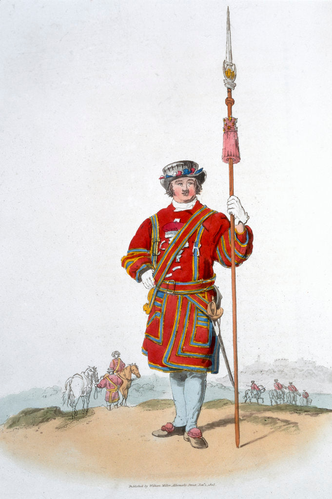 Detail of Yeoman of the King's Guard by William Henry Pyne