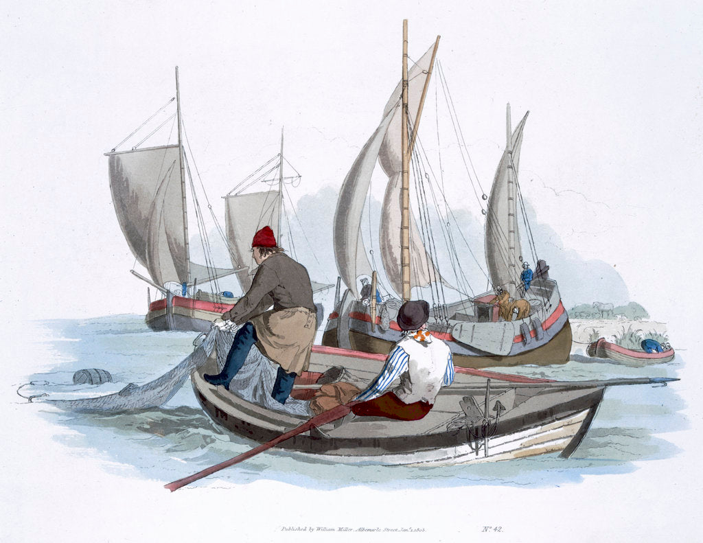 Detail of British fishermen by William Henry Pyne