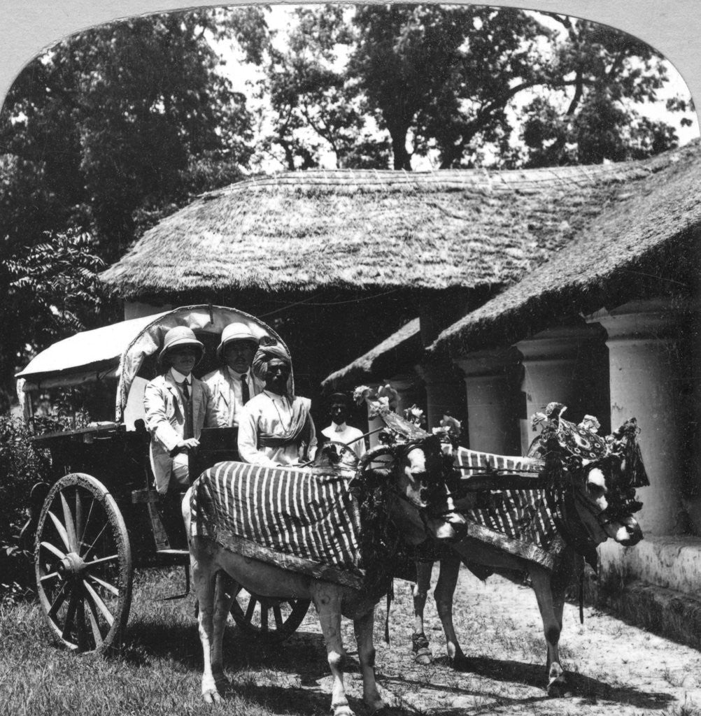Detail of Leaving the dak bungalow for a 'bile-gharry', Belgaum district, southern India by Realistic Travels Publishers