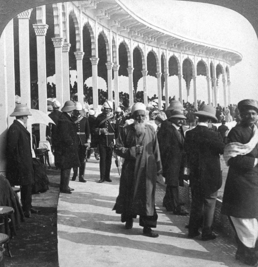 Detail of Gathering at the great Durbar Amphitheatre, Delhi, India by Underwood & Underwood
