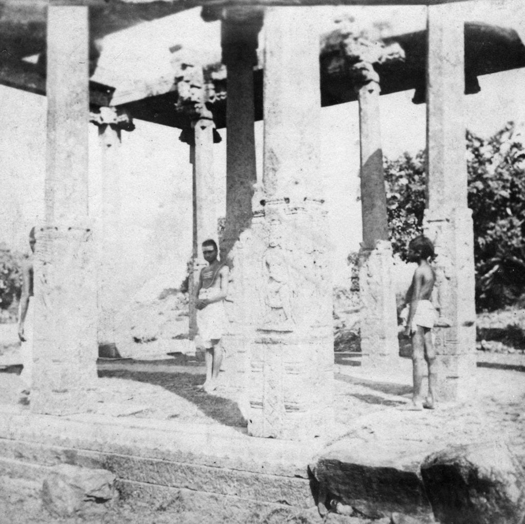 Detail of A ruined temple near Madras, India by Anonymous